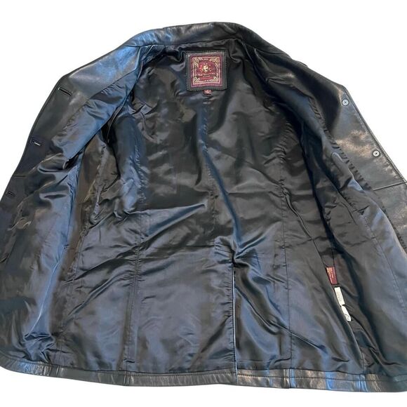 The Territory Ahead Women’s Button Front Black Leather Jacket Size L - Picture 10 of 13